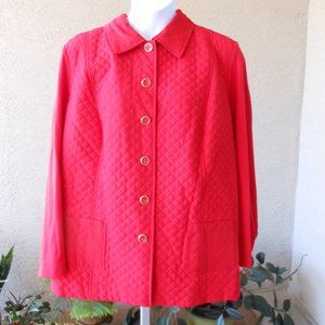 ALIA Lightweight Jacket Button Front Quilted Detail